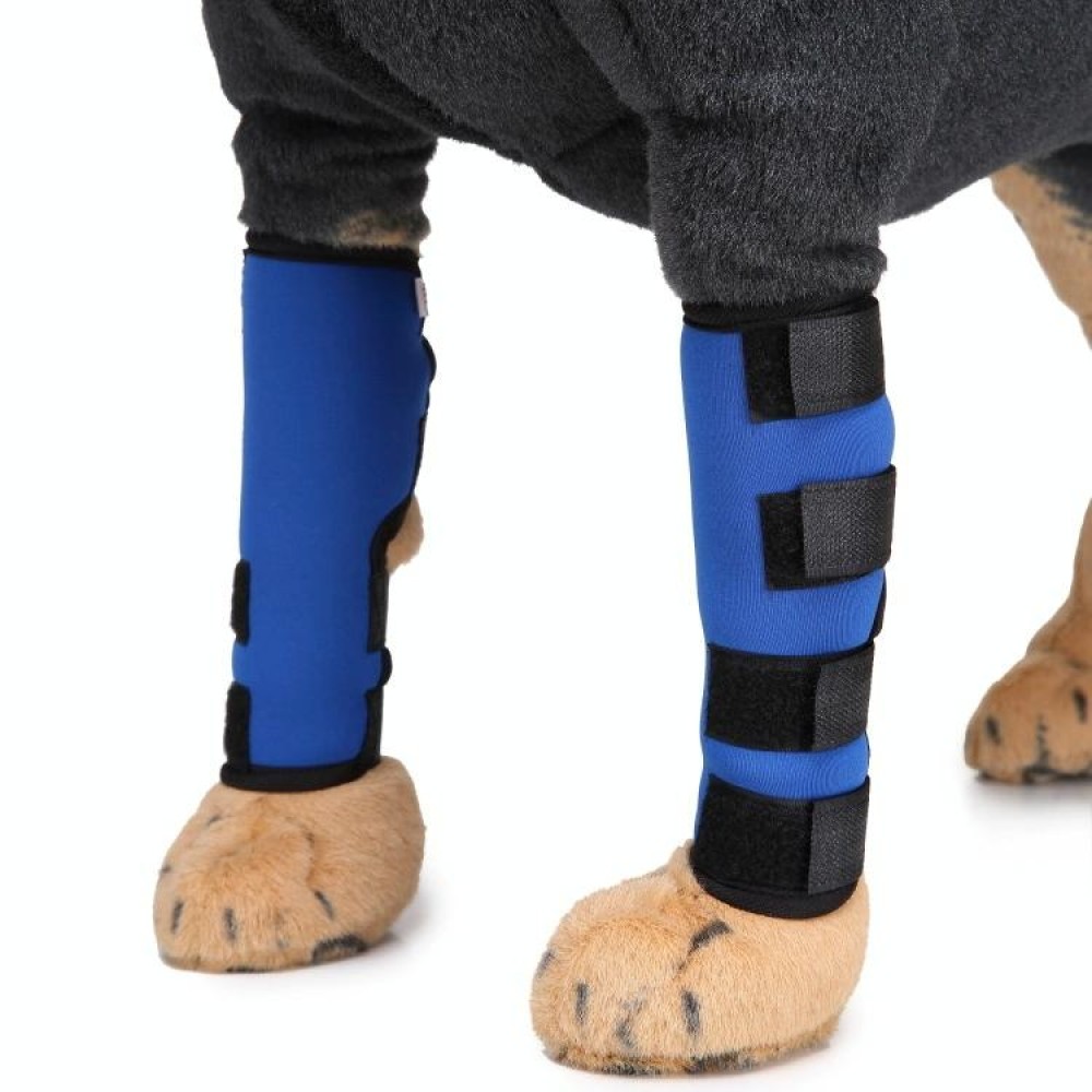 Pet Knee Pads Dog Leg Guards Pet Protective Gear Surgery Injury Sheath, Size: M(HJ03 Classic Blue)