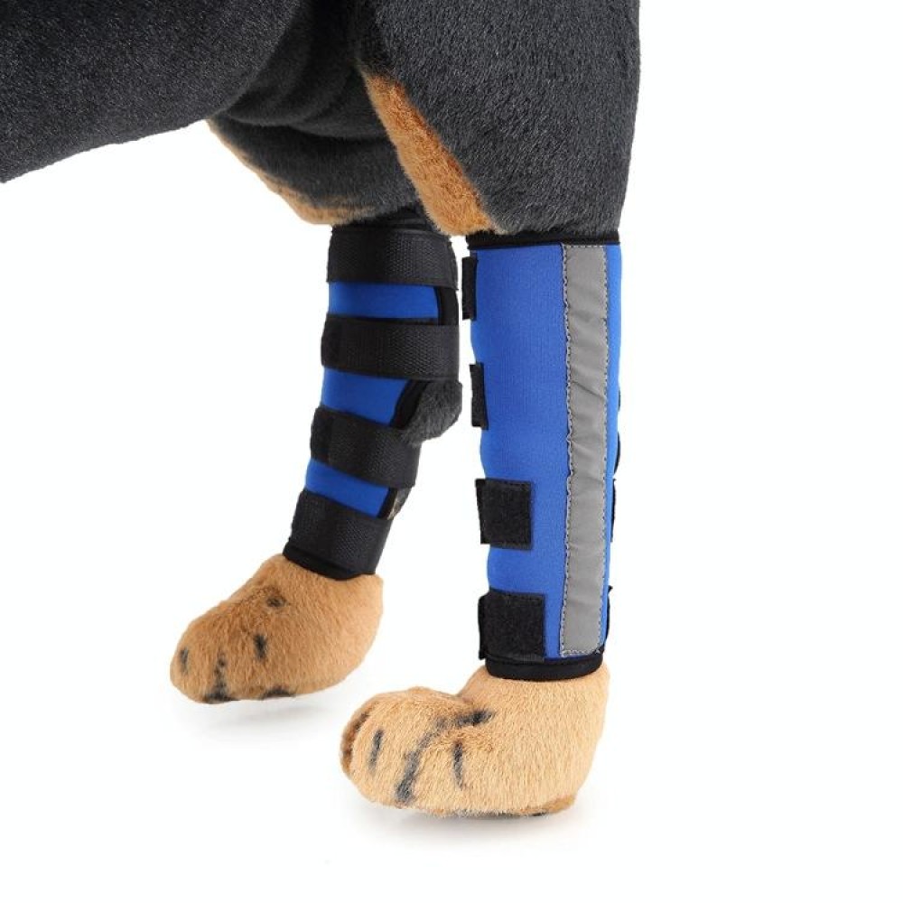 Pet Knee Pads Dog Leg Guards Pet Protective Gear Surgery Injury Sheath, Size: M(HJ12 Reflective Blue)
