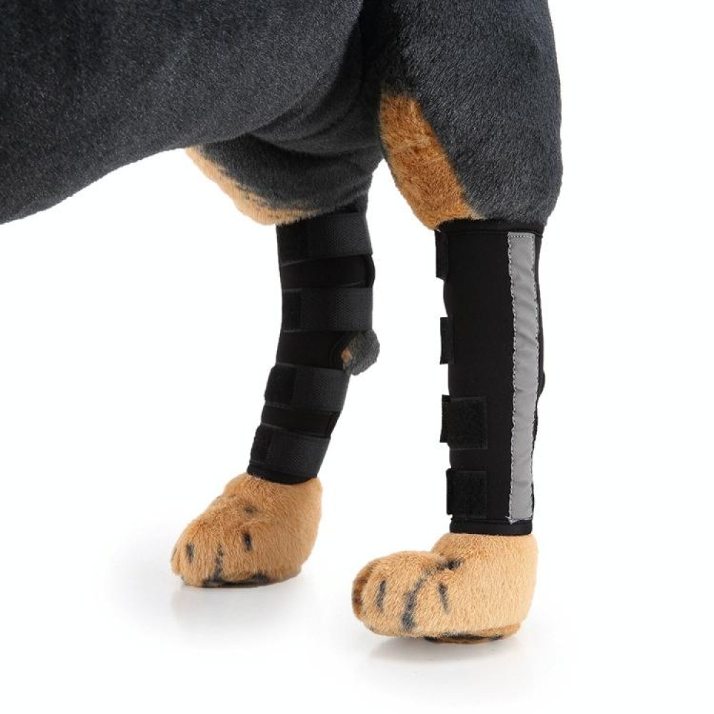 Pet Knee Pads Dog Leg Guards Pet Protective Gear Surgery Injury Sheath, Size: L(HJ10 Reflective Black)