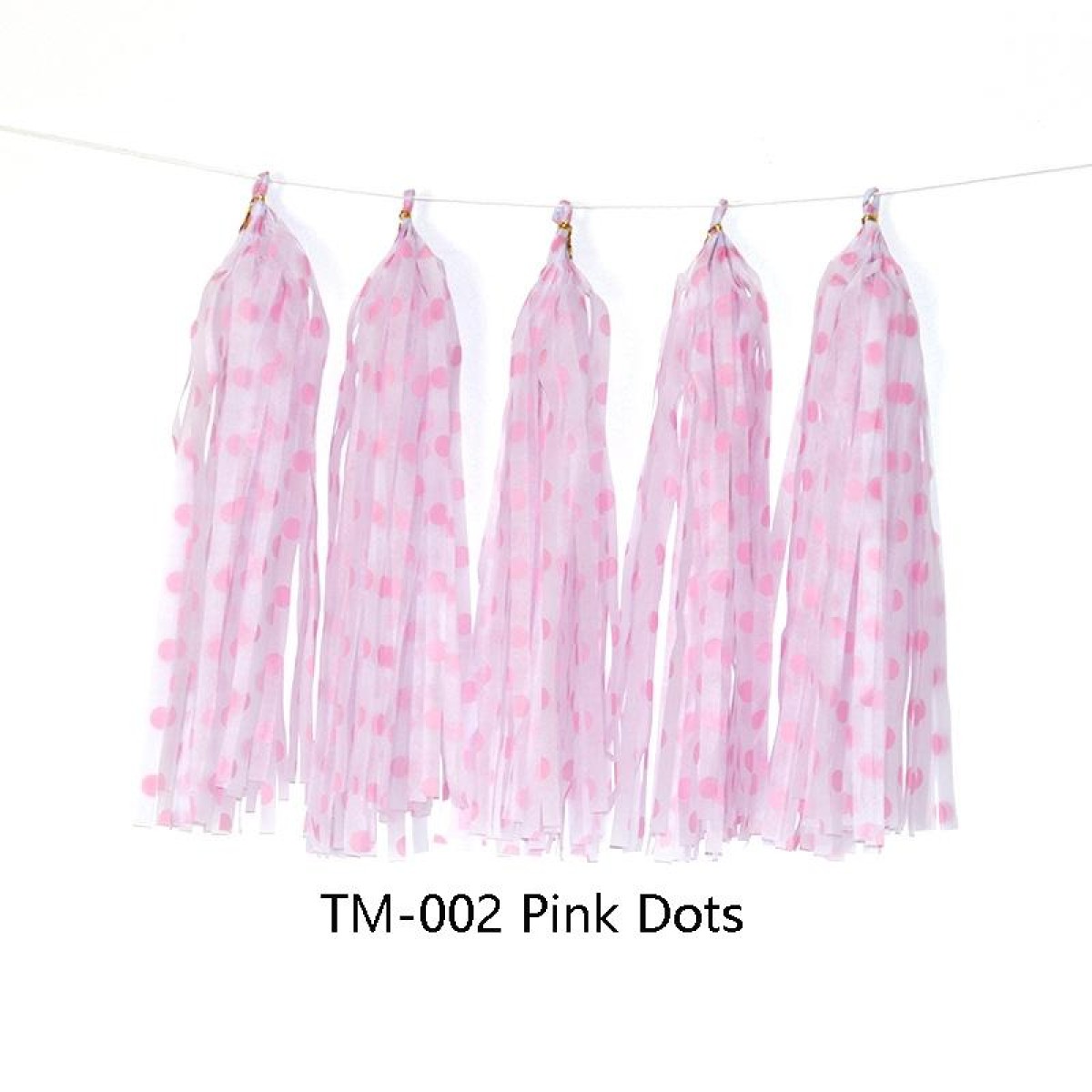 Color Polka Dot Paper Tassels Birthday Room Decoration Ribbon Garland(TM-002 Pink Dots)