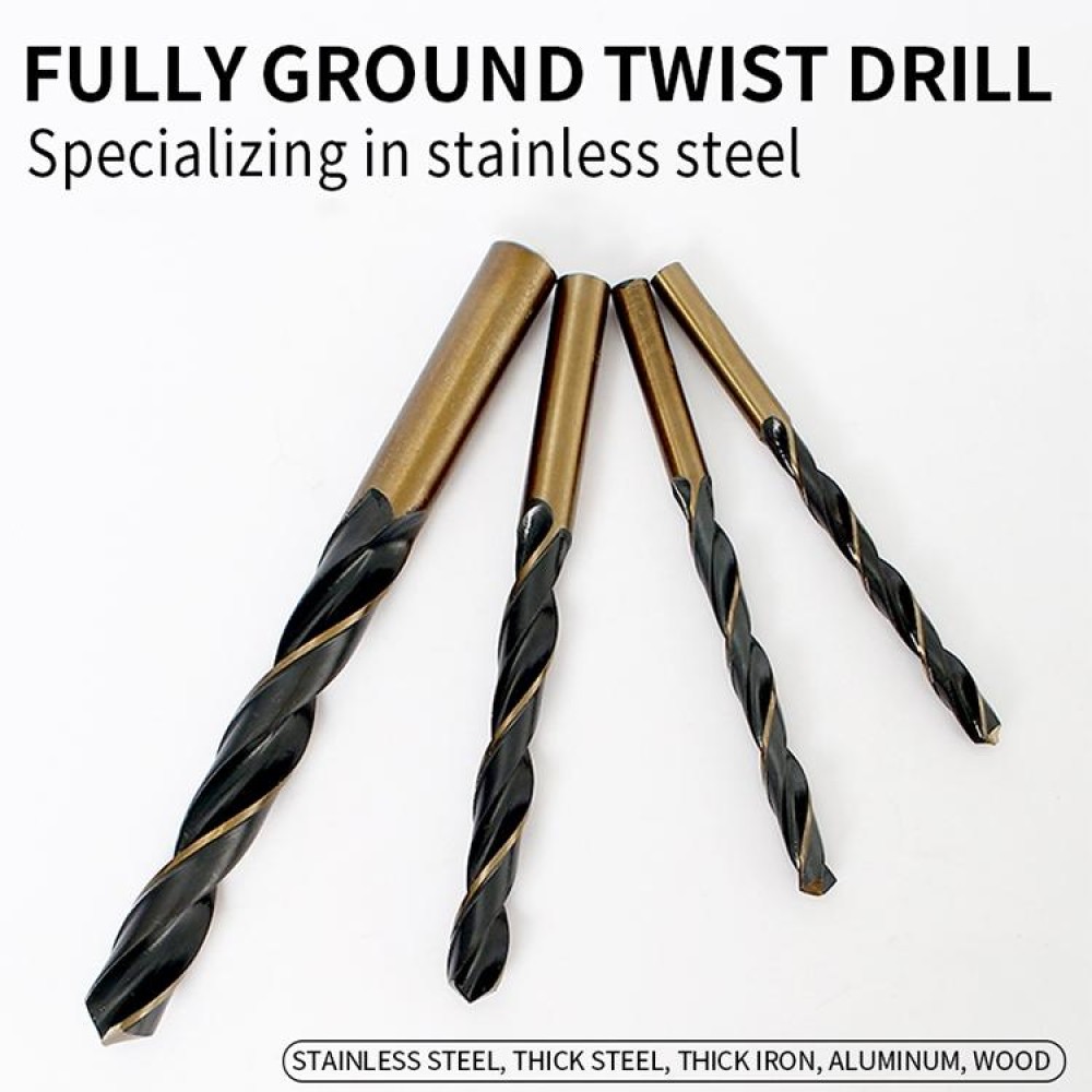 5 PCS 9.5mm Steel Plate High-Speed Steel 4341 Black Yellow Twist Drill