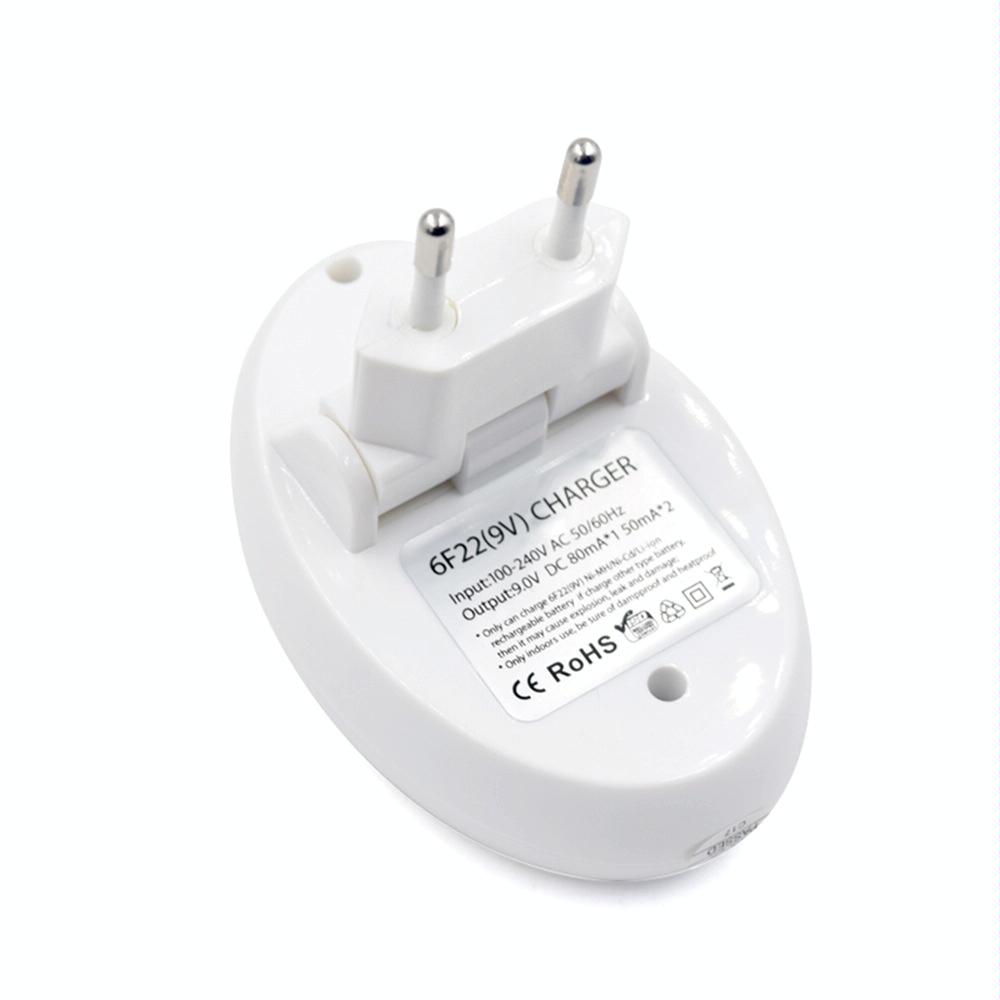 9V L-ion Rechargeable Battery 6F22 9V Lithium Batteries Charger(EU Plug)