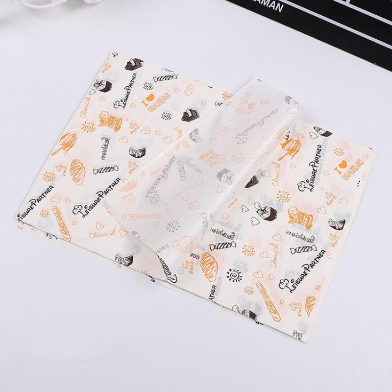 100 Sheets / Pack Cake Greaseproof Paper Baking Packaging Plate Paper Hamburger Paper, Colour: Color Pastry