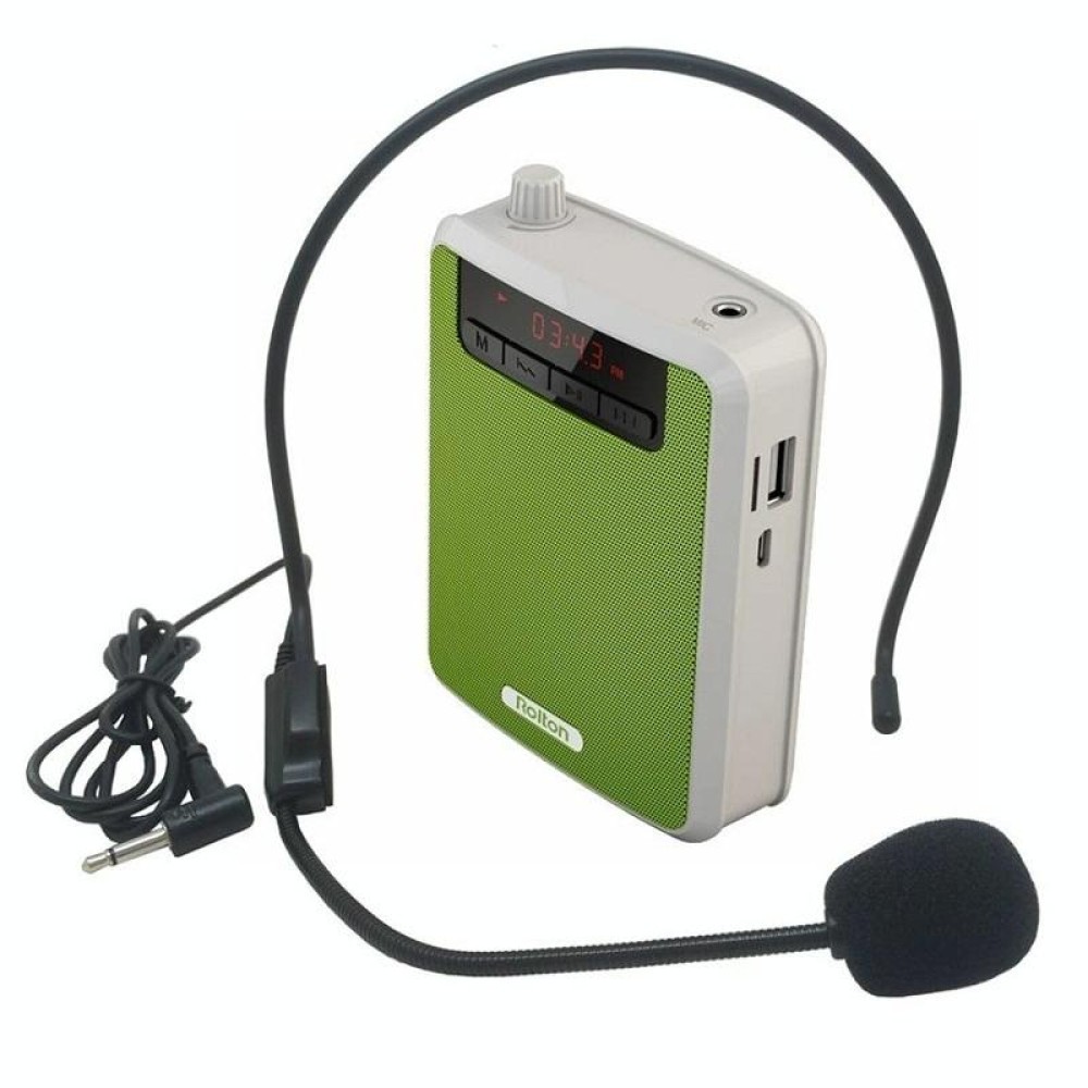 Rolton K300 Portable Voice Amplifier Supports FM Radio/MP3(Green)