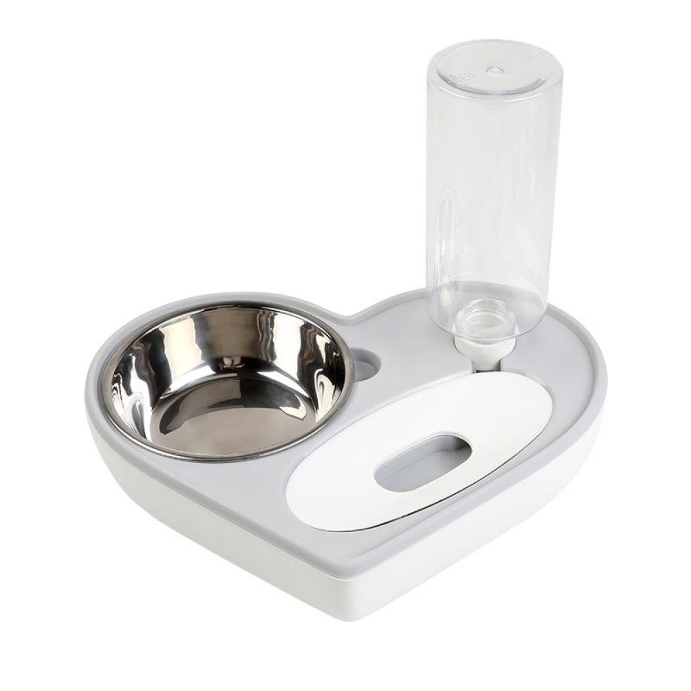 Pet Bowl Love And Moisture-Proof Mouth Dual-Use Bowl Cat Automatic Water Bowl(Grey)
