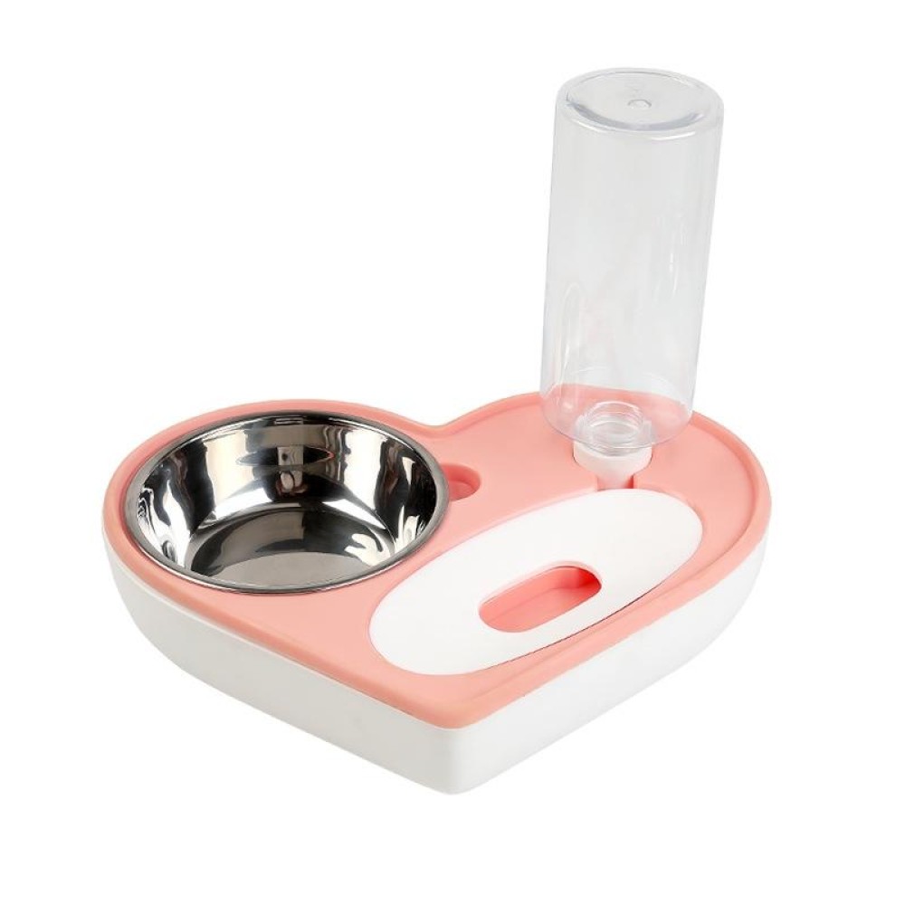 Pet Bowl Love And Moisture-Proof Mouth Dual-Use Bowl Cat Automatic Water Bowl(Pink)