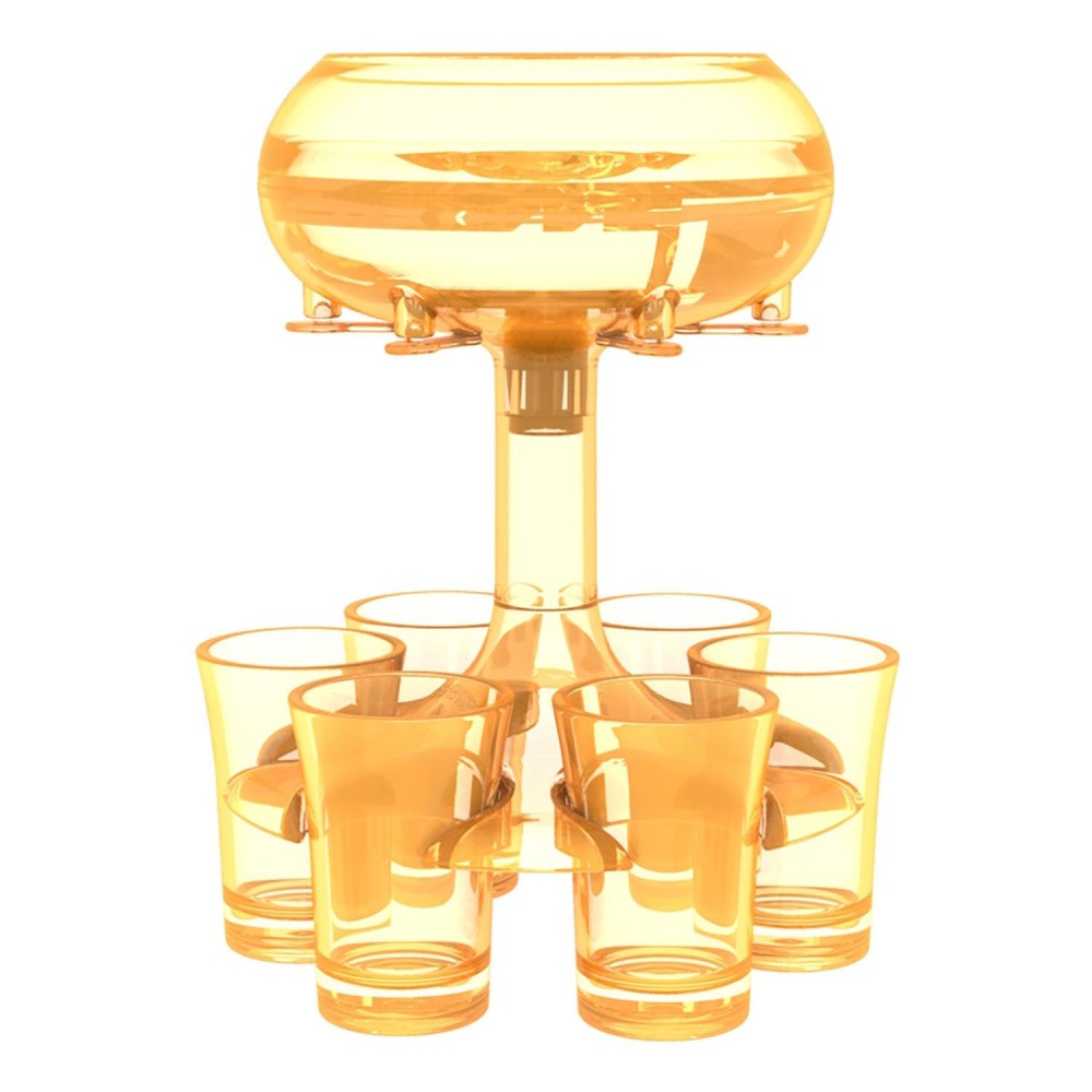 6 Shot Glass Dispenser And Holder Automatic Diversion Pourer(Gold)