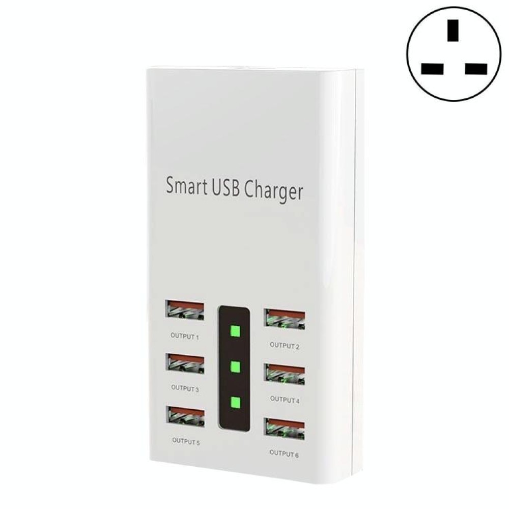 30W 2A Multi-Function 6-Port Charging Socket Universal Smart Phone And Tablet USB Charger(UK Plug)
