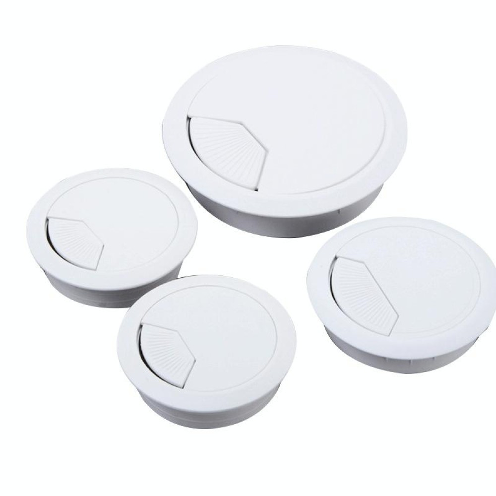 ABS Plastic Round Cable Box Computer Desk Cable Hole Cover, Specification: 80mm (White)