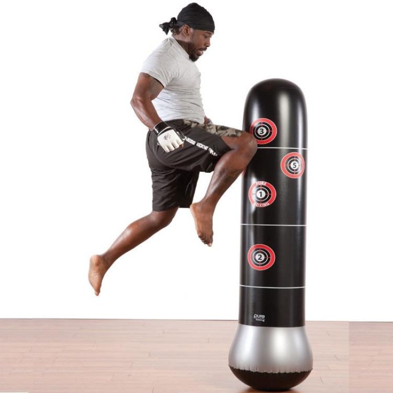 Adult And Children Fitness Vertical Inflatable Tumbler Boxing Column Thickened Boxing Punching Bag, Height: 1.6m