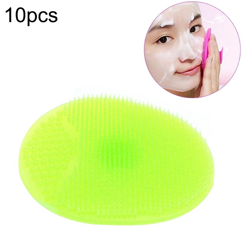 10pcs Cleaning Pad Wash Face Facial Exfoliating Brush SPA Skin Scrub Cleanser Tool(Green)