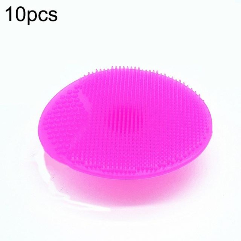 10pcs Cleaning Pad Wash Face Facial Exfoliating Brush SPA Skin Scrub Cleanser Tool(Rose Red)
