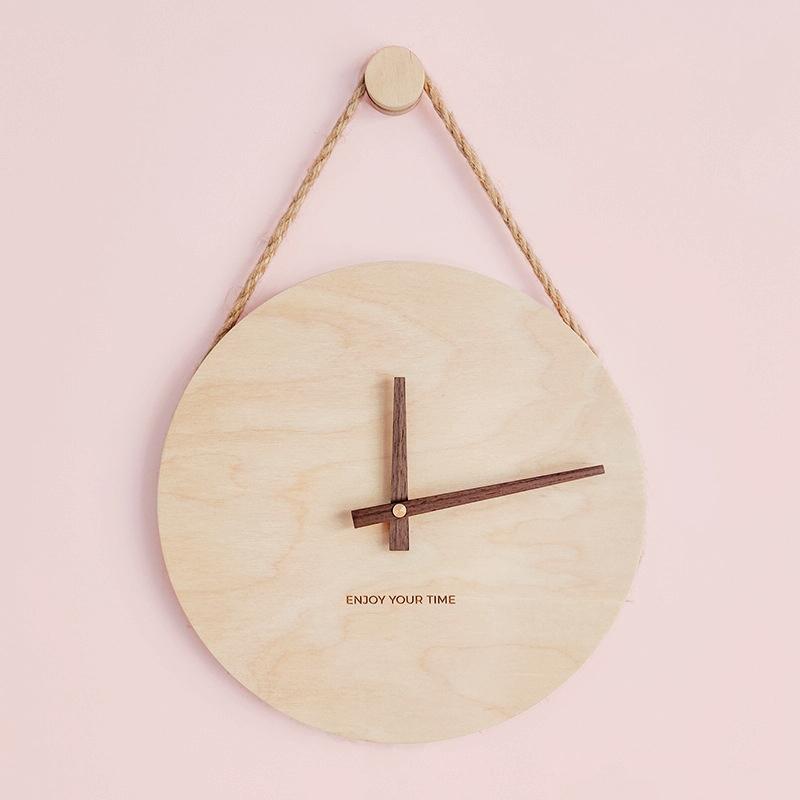 10 inch Without Printing Plate Wooden Sling Wall Clock Home Living Room Clock