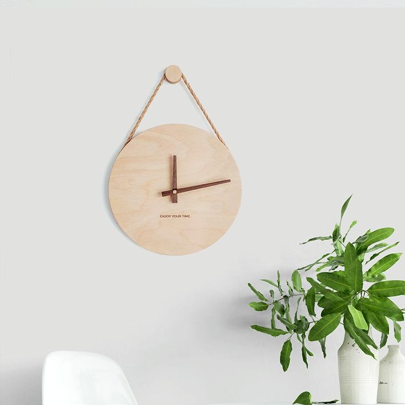 10 inch Without Printing Plate Wooden Sling Wall Clock Home Living Room Clock