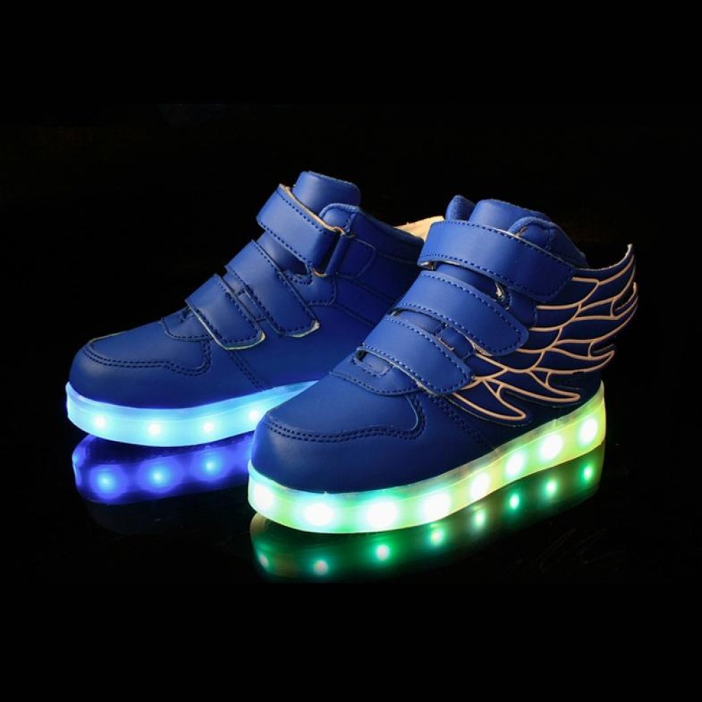 Children Colorful Light Shoes LED Charging Luminous Shoes, Size: 28(Blue)