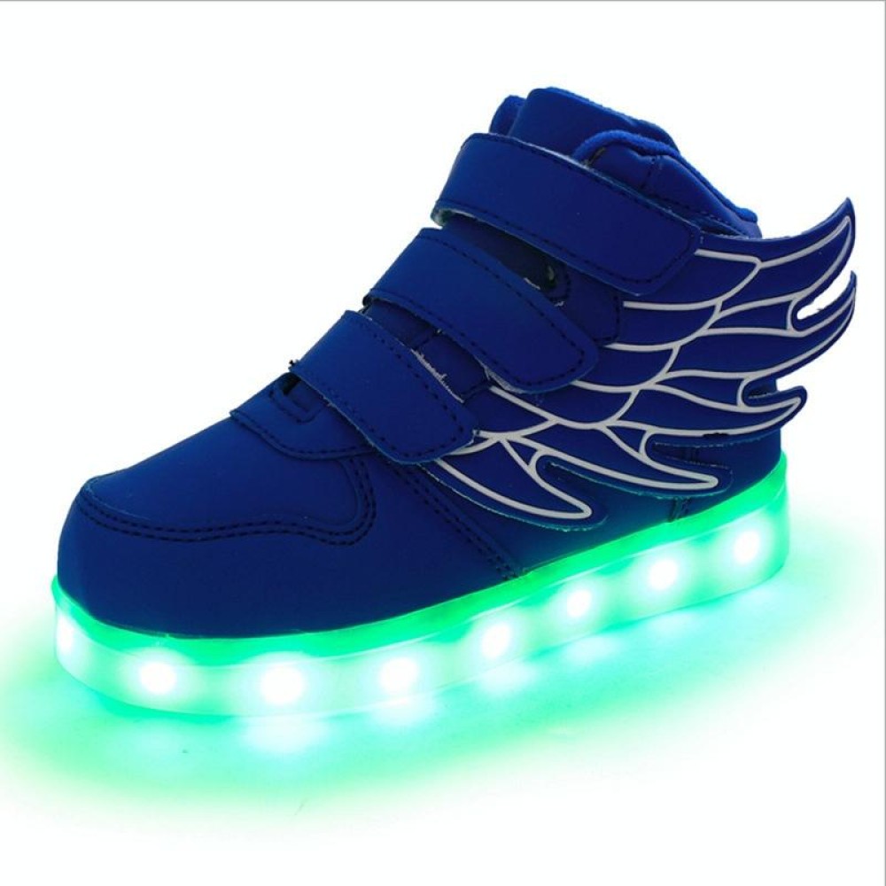 Children Colorful Light Shoes LED Charging Luminous Shoes, Size: 31(Blue)