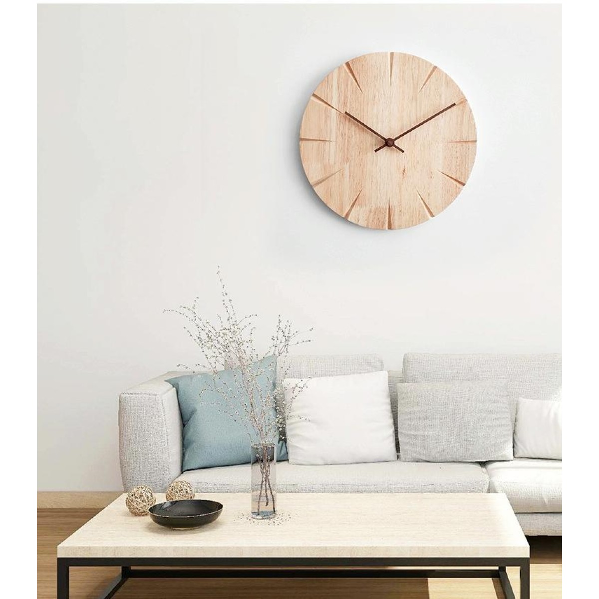 12 inch Solid Wooden Wall Clock Home Living Room Wall Clock Decorative Clock