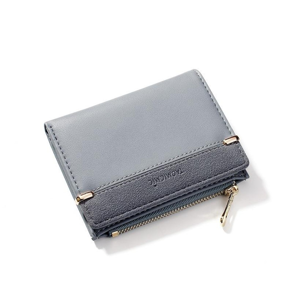 928010 Frosted All-Match Coin Purse Multi-Card Buckle Short Zipper Women Wallet(Blue)