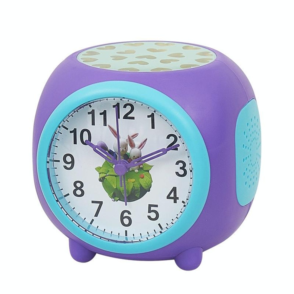 Children Romantic Starry Sky Projection Music Pointer Alarm Clock(Purple)