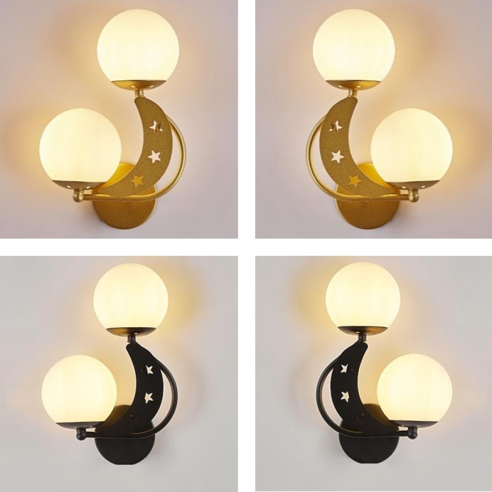 Bedroom Bedside Wall Lamp Indoor Background Wall Lamp Tri-color Light(6082 Black Right)