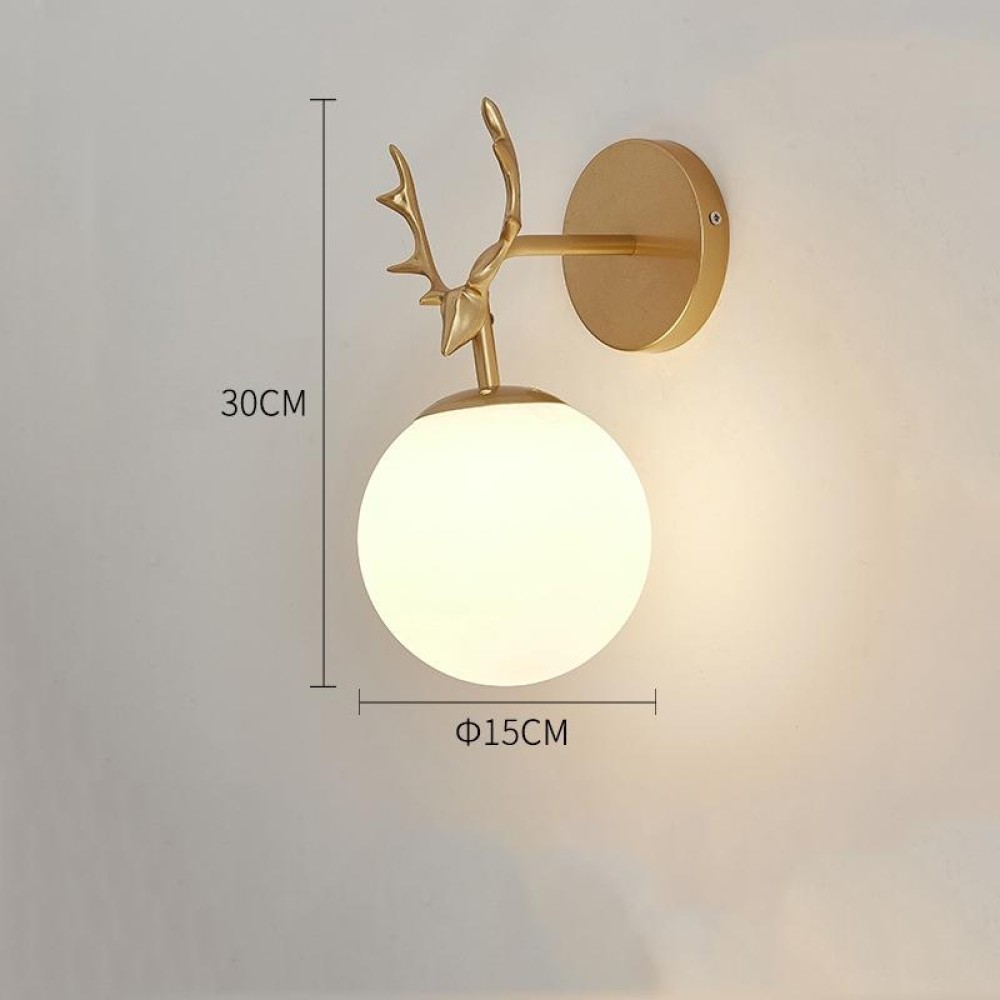 LED Glass Wall Bedroom Bedside Lamp Living Room Study Staircase Wall Lamp, Power source: Without Light Bulb(6106 Golden Milk White)
