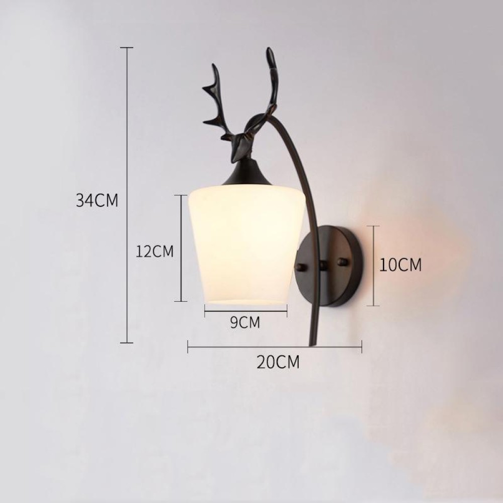 LED Glass Wall Bedroom Bedside Lamp Living Room Study Staircase Wall Lamp, Power source: 5W Warm Light(3030 Black Milk White)