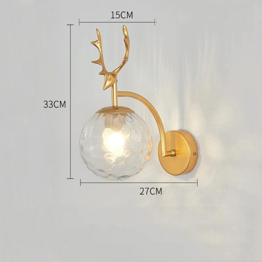 LED Glass Wall Bedroom Bedside Lamp Living Room Study Staircase Wall Lamp, Power source: 5W Warm Light(6104 Golden Water Grain Light)