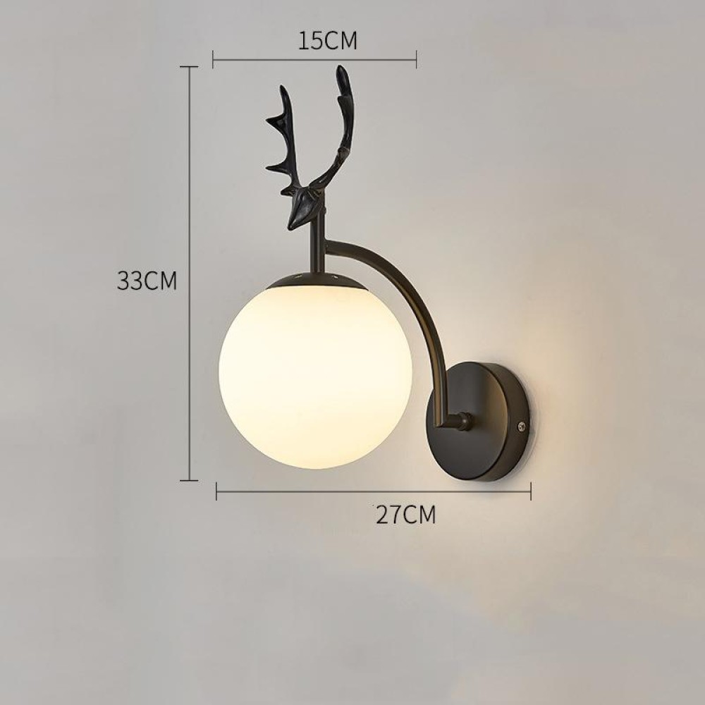 LED Glass Wall Bedroom Bedside Lamp Living Room Study Staircase Wall Lamp, Power source: 5W Warm Light(6104 Black Milk White)