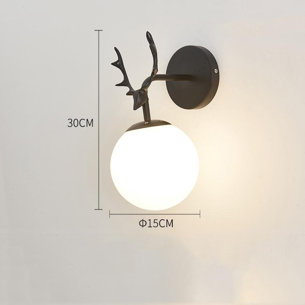 LED Glass Wall Bedroom Bedside Lamp Living Room Study Staircase Wall Lamp, Power source: 5W Warm Light(6106 Black Milk White)