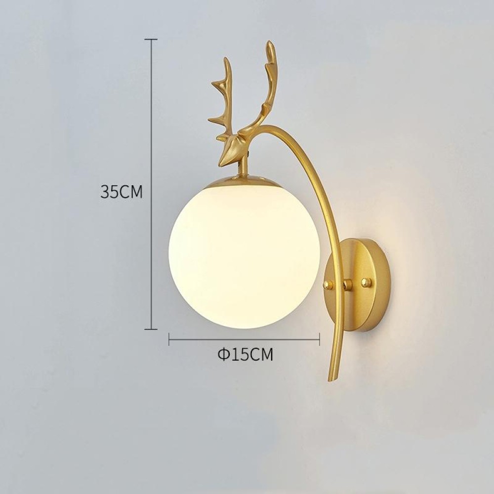 LED Glass Wall Bedroom Bedside Lamp Living Room Study Staircase Wall Lamp, Power source: 5W Warm Light(6107 Golden Milk White)