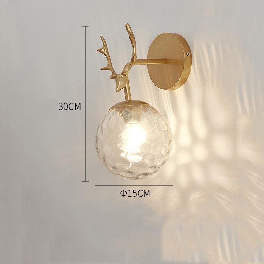 LED Glass Wall Bedroom Bedside Lamp Living Room Study Staircase Wall Lamp, Power source: 12W Warm Light(6106 Golden Water Grain Light)