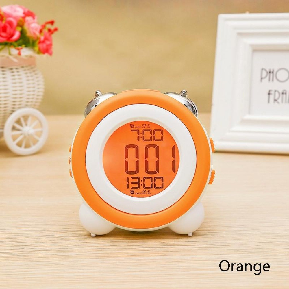 0705 Big Volume Simple Three-Dimensional LED Alarm Clock Mute Luminous Electronic Clock(Orange)