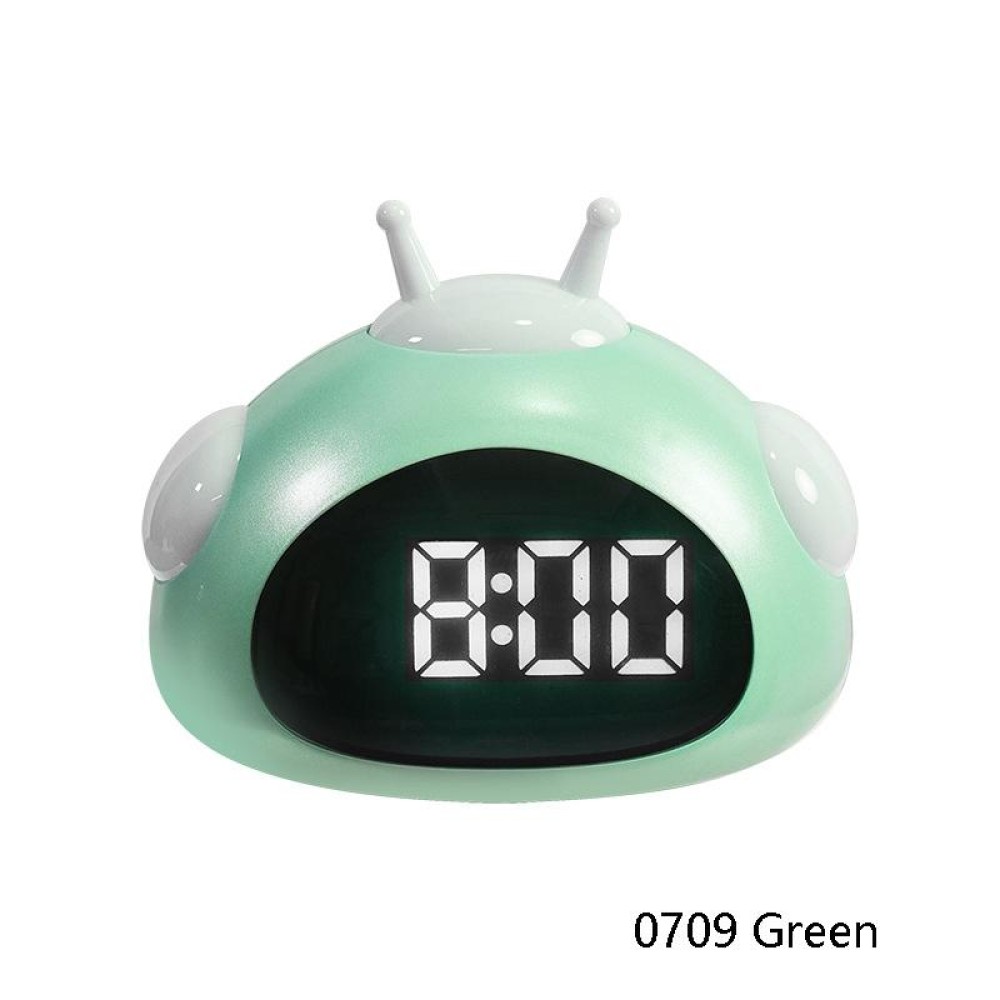 Wake Up Lights Cute Cartoon Animals  Alarm Clock Bedside Electronic Night Lamp Clock(0709 Green)