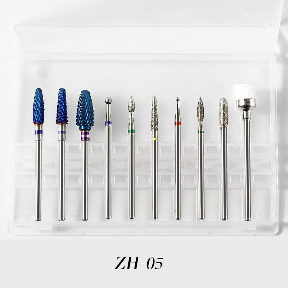 Tungsten Steel Alloy Nail Art Polished Head Set Grinding Machine Drain Brush Dead Polishing Tool, Specification: ZH05