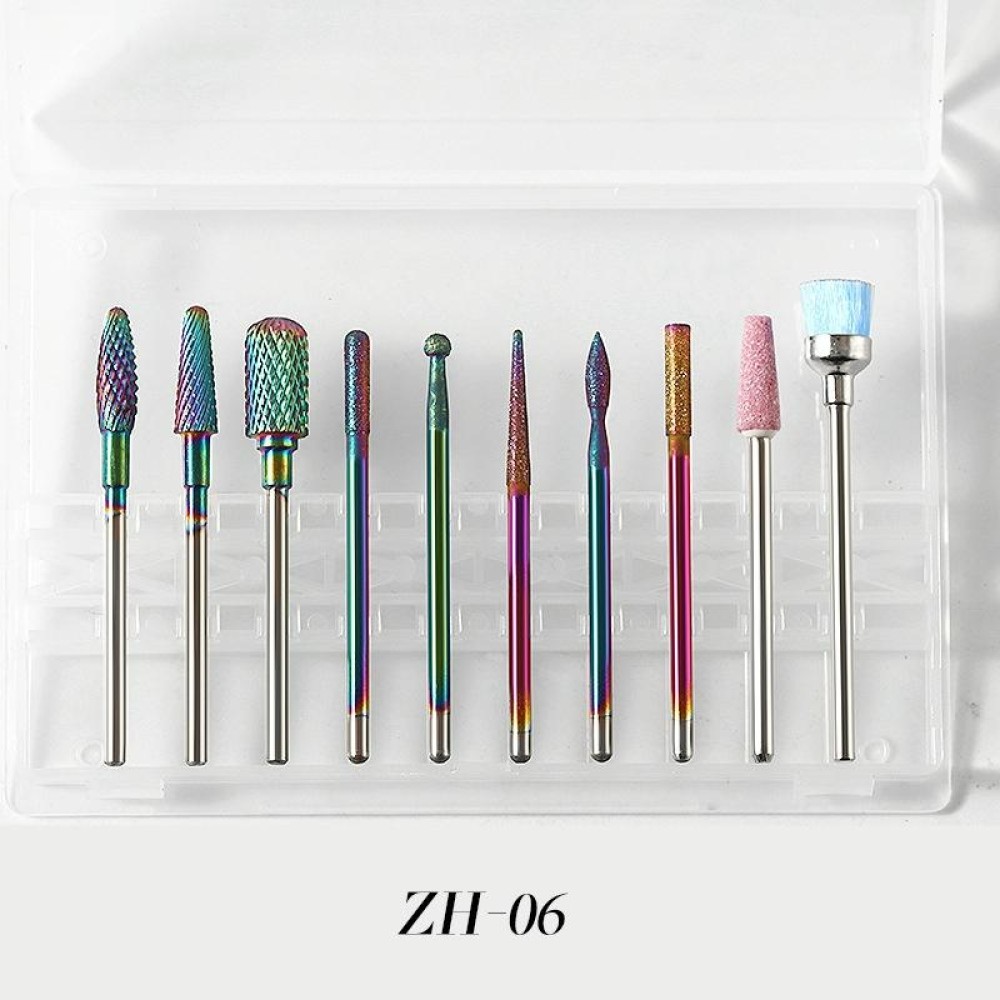 Tungsten Steel Alloy Nail Art Polished Head Set Grinding Machine Drain Brush Dead Polishing Tool, Specification: ZH06
