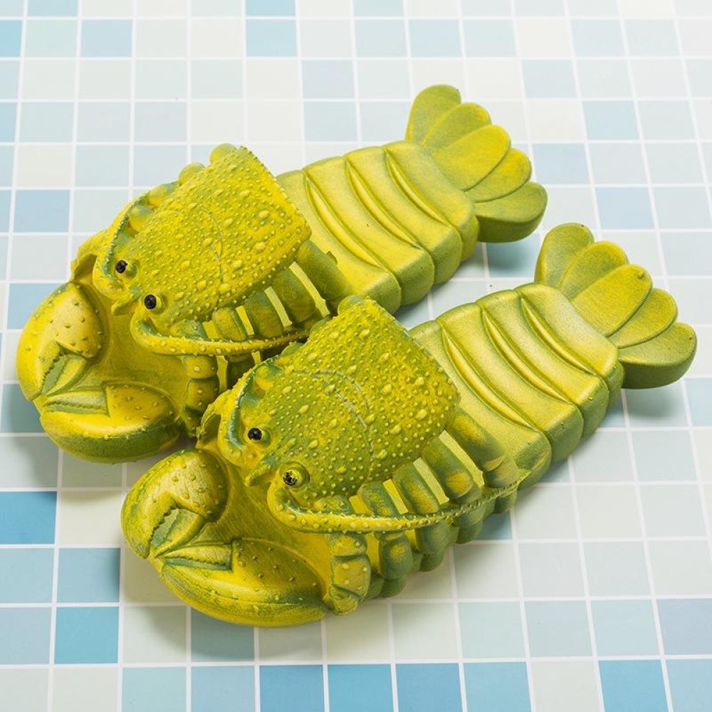 Crayfish Beach Parent-Child Slippers Children Cartoon Slippers, Size: 46-47(Green)
