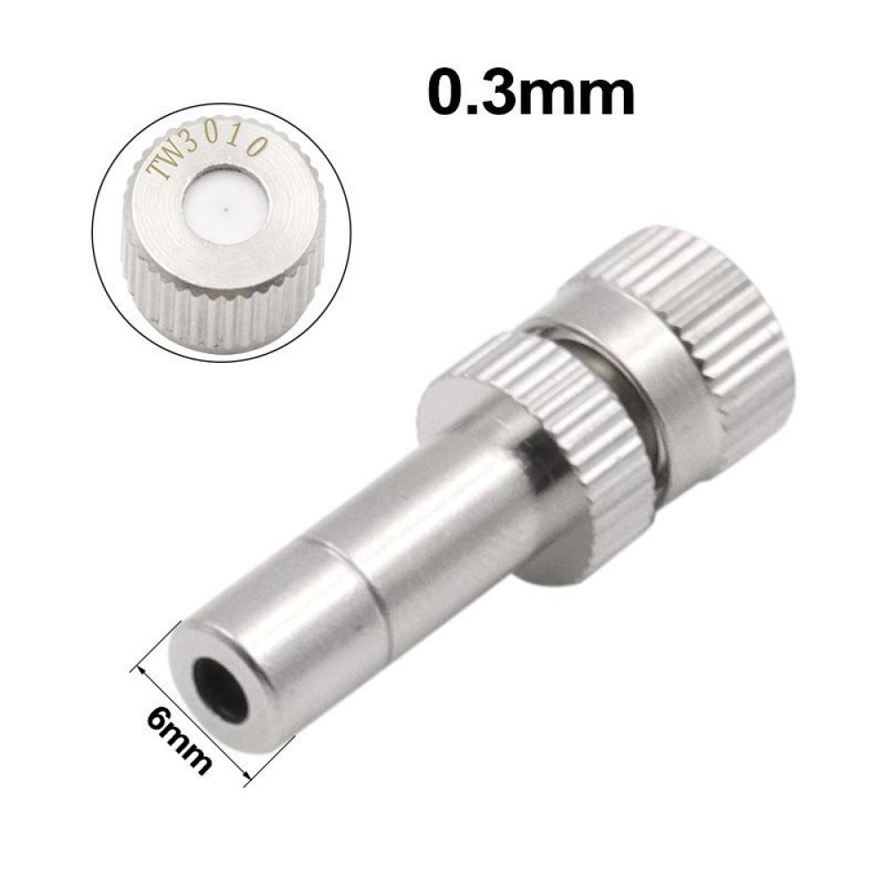 6mm Humidifying And Dedusting Cooling Atomizing Sprinkler Quick-Plug Fog Misting Nozzle, Model: 0.3mm