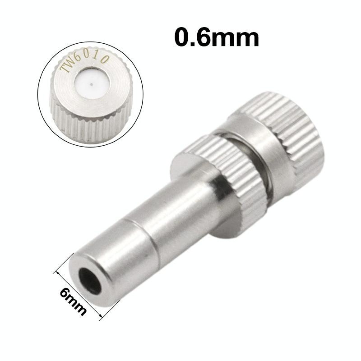 6mm Humidifying And Dedusting Cooling Atomizing Sprinkler Quick-Plug Fog Misting Nozzle, Model: 0.6mm