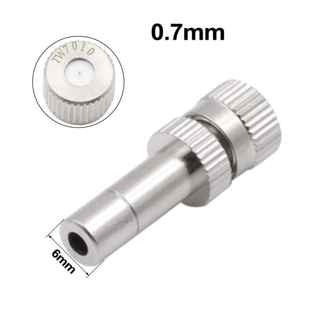 6mm Humidifying And Dedusting Cooling Atomizing Sprinkler Quick-Plug Fog Misting Nozzle, Model: 0.7mm