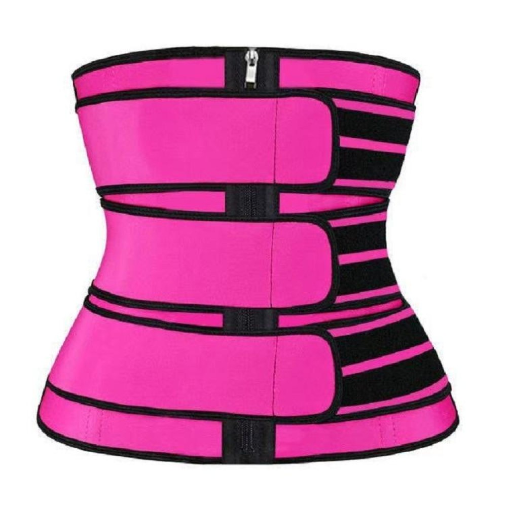 Corset Sports Body Shaping Waistband For Women, Size: XXXL(Rose Red)