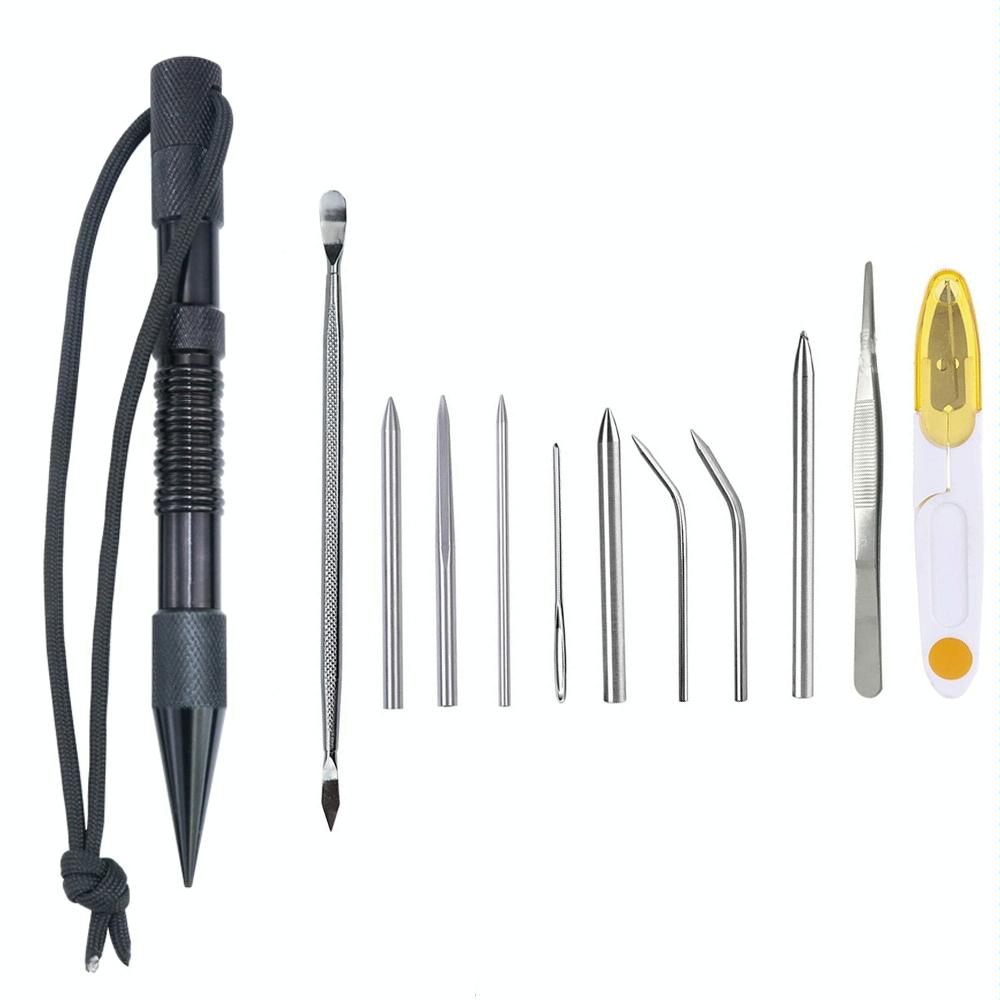 Umbrella Rope Needle Marlin Spike Bracelet DIY Weaving Tool, Specification: 12 PCS / Set Black