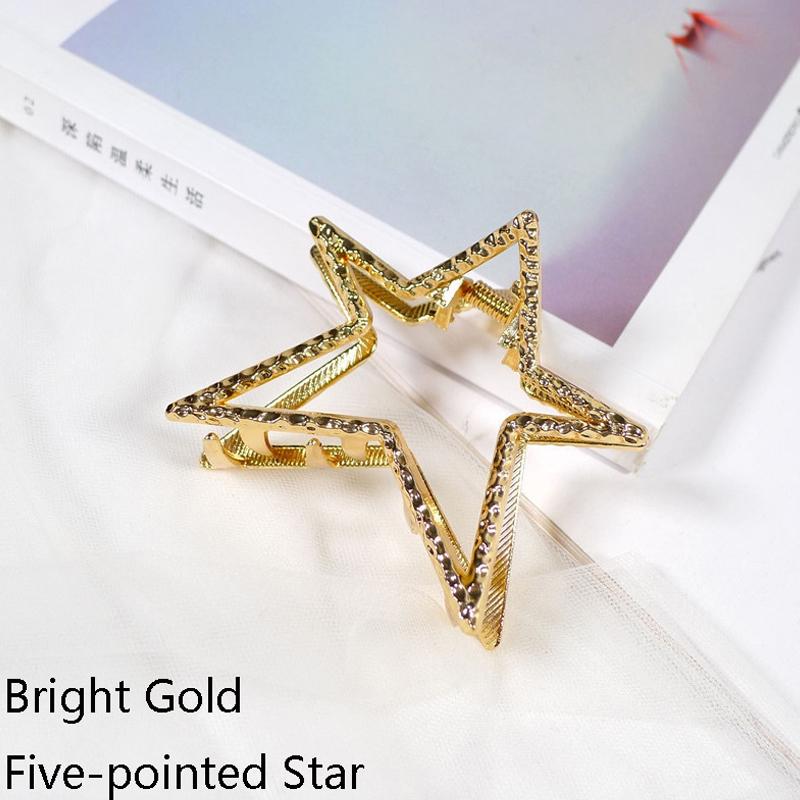 10 PCS Metal Hair Clip Retro Large Hair Clip, Colour: Bright Gold Five-pointed Star