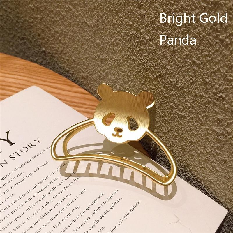 10 PCS Metal Hair Clip Retro Large Hair Clip, Colour: Bright Gold Panda