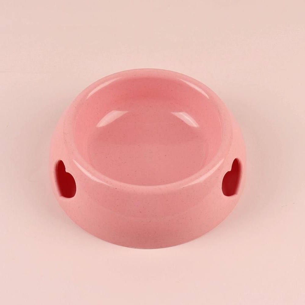 Dog Bowls Plastic Love Single Bowl Pet Bowl Cat Food Bowl Large(Pink)