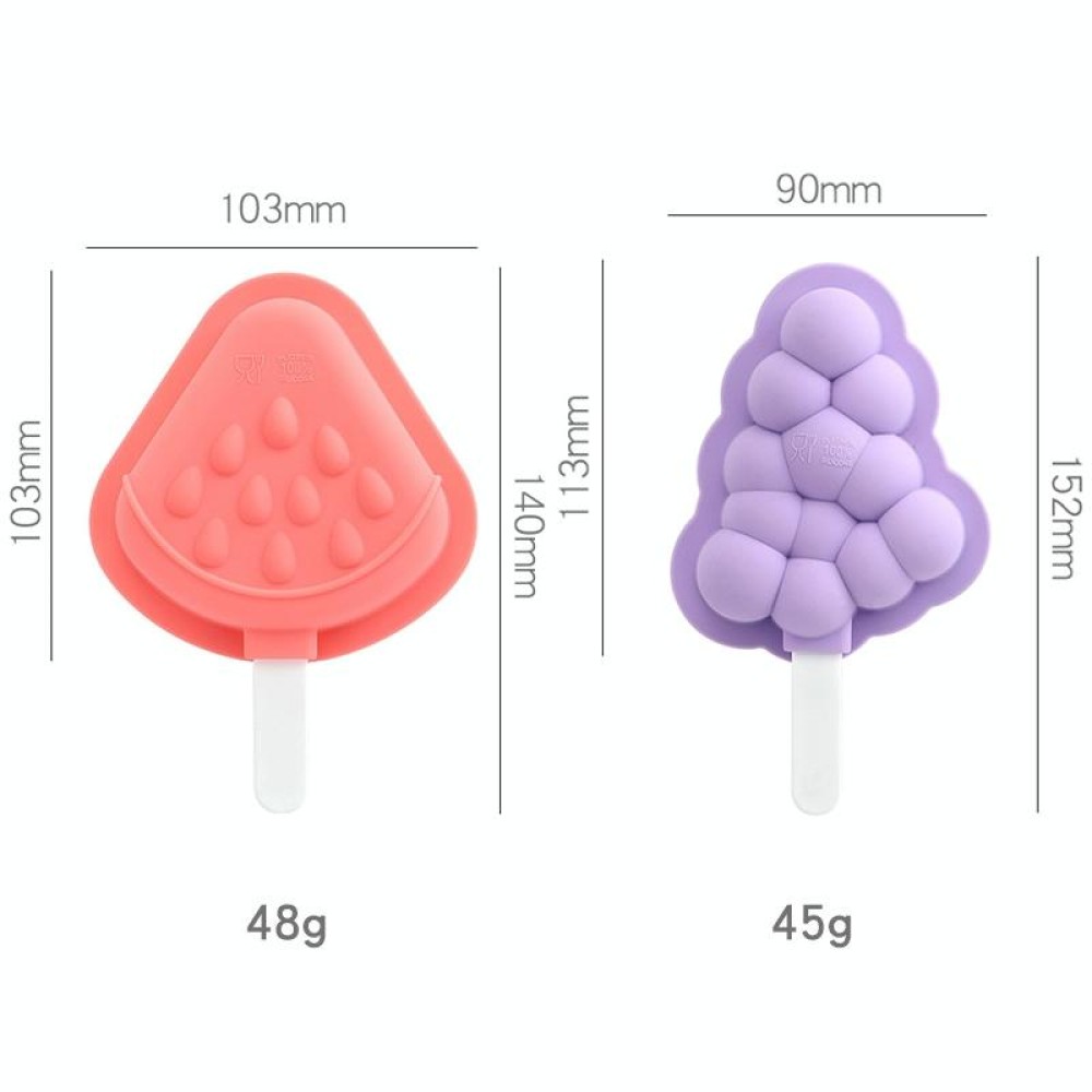 Household Silicone Popsicle Ice Cream Mold With Lid, Specification: Strawberry + Grape