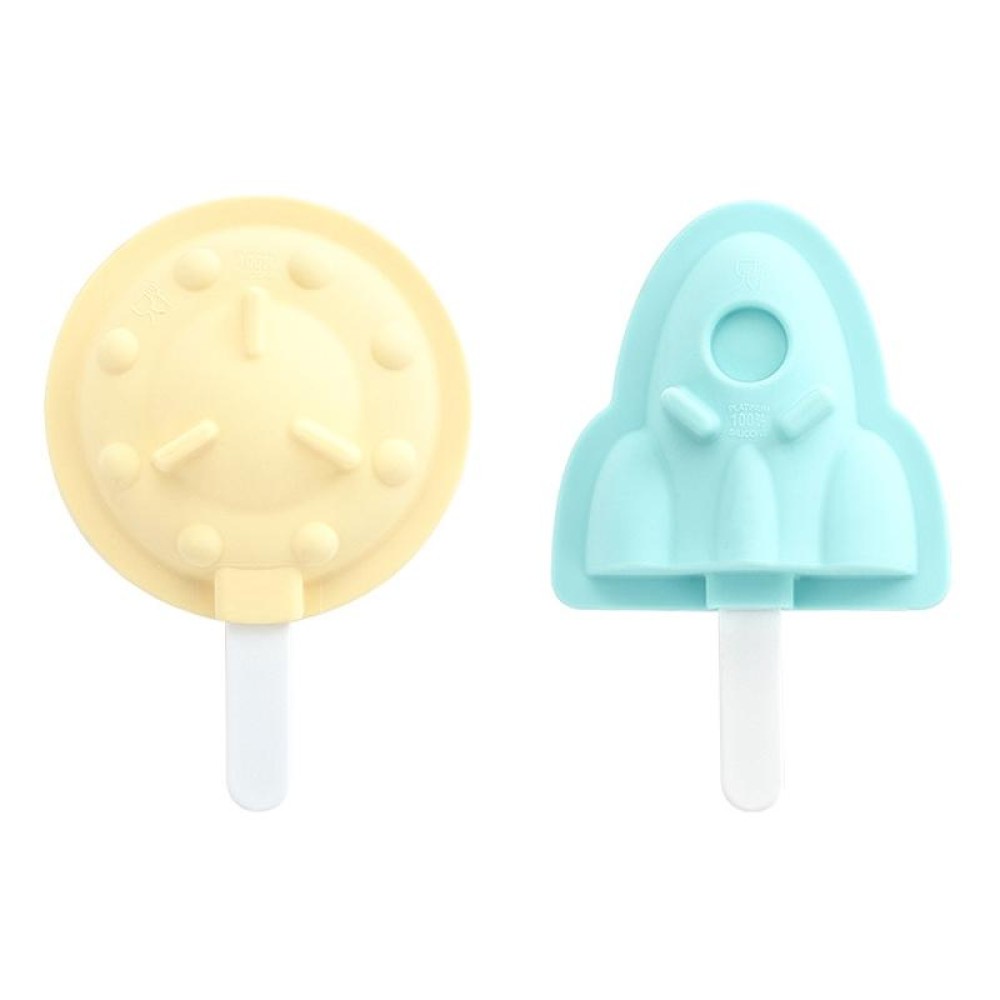 3 PCS Household Silicone Popsicle Ice Cream Mold With Lid, Specification: Flying Saucer + Rocket