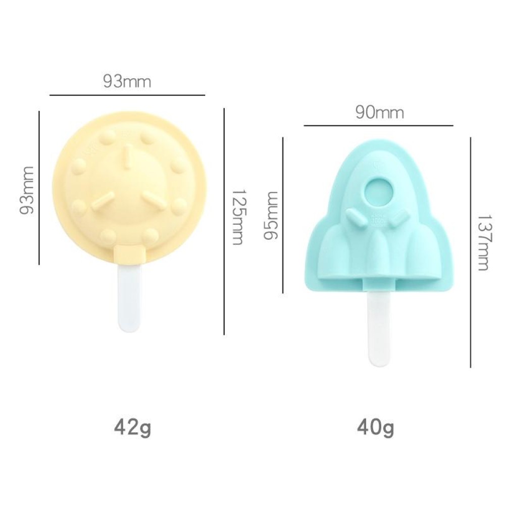 3 PCS Household Silicone Popsicle Ice Cream Mold With Lid, Specification: Flying Saucer + Rocket