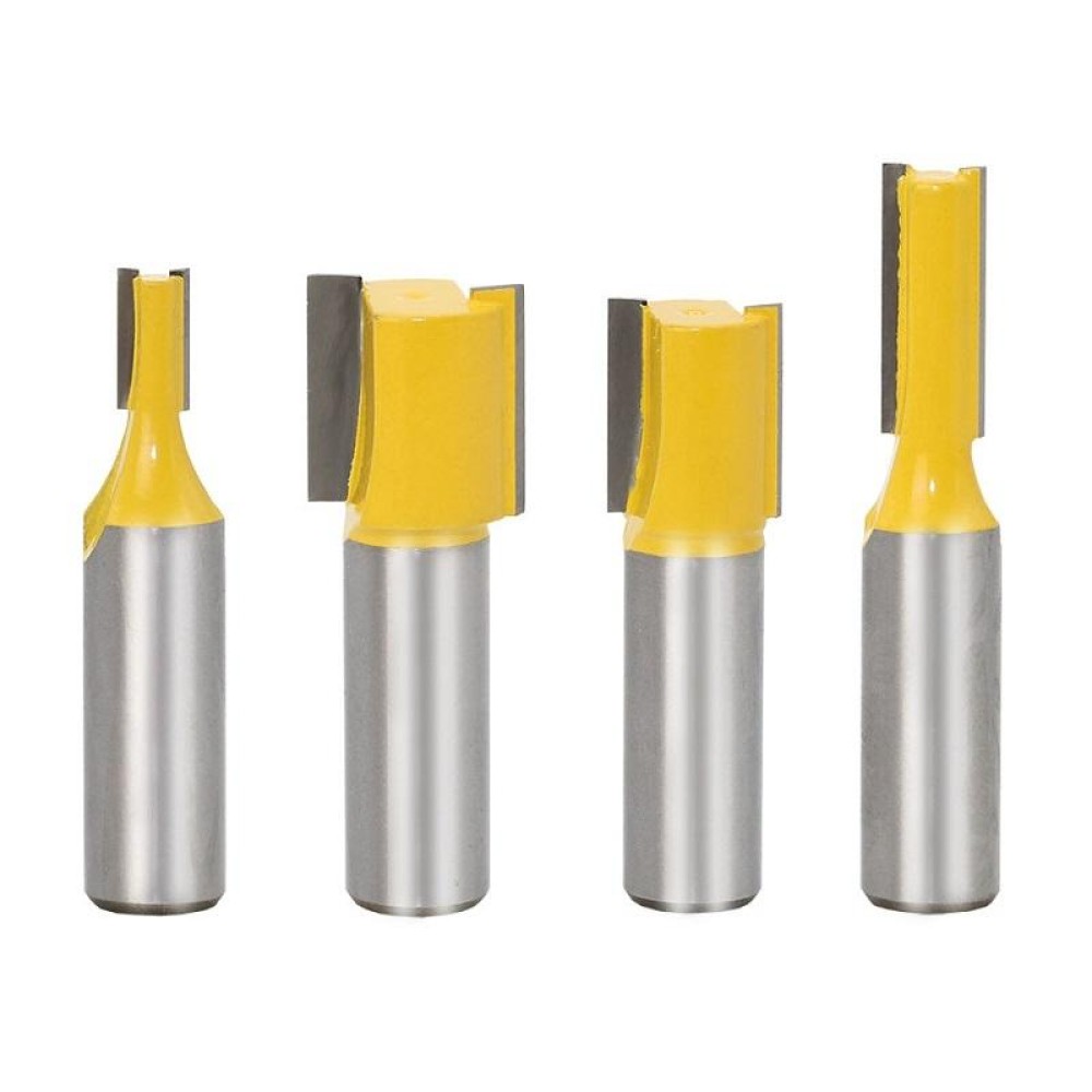 4 PCS/Set Woodworking Engraving Double-Edged Straight Knife Trimming Machine 1/2 Milling Cutter Head