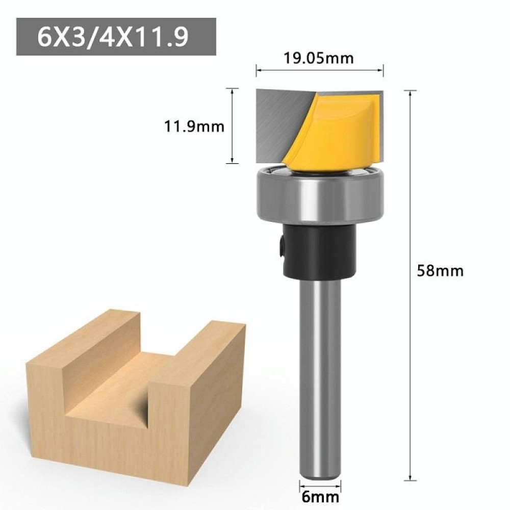 6x3/4x11.9mm Copy Type Clear Bottom Woodworking Milling Cutter Trimming Machine Slotting Cutter