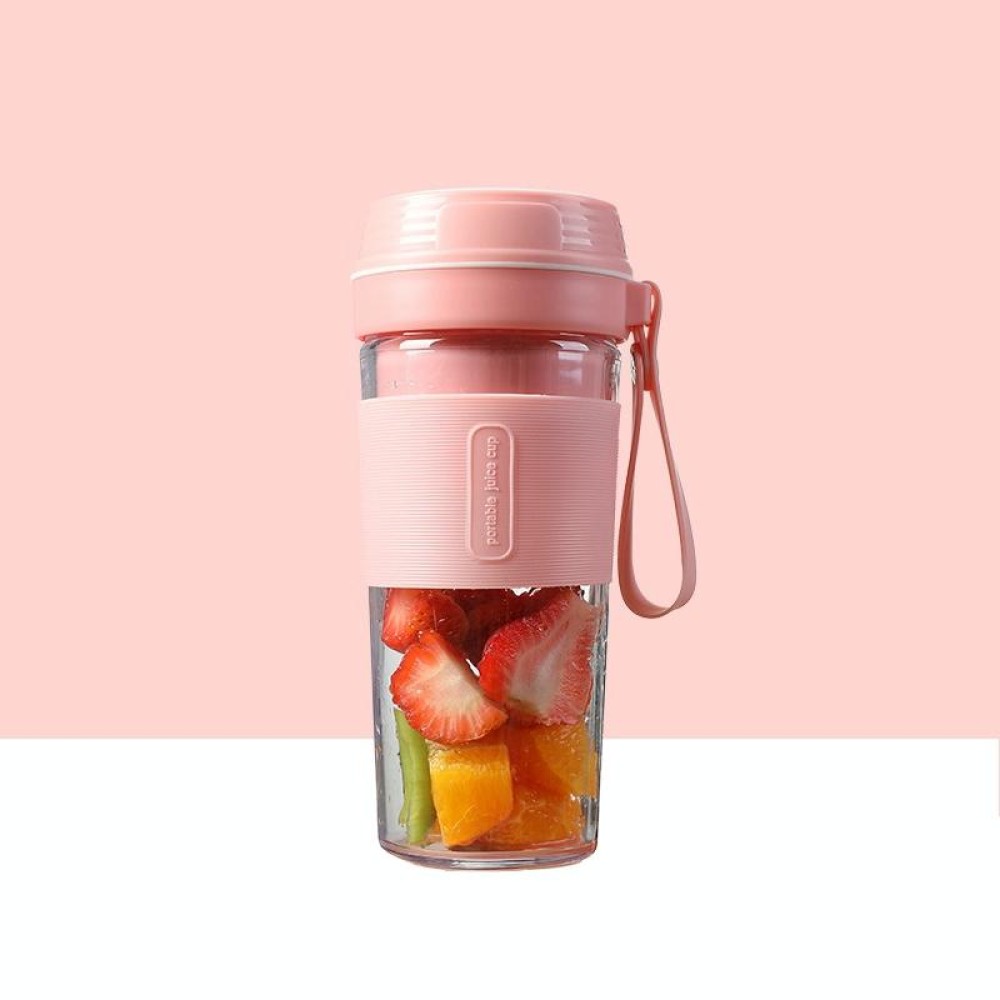 FS1300 Mini Juicer Home Portable Cooking Machine Student Juice Cup Juicer, Colour: Cherry Blossom Double Blade